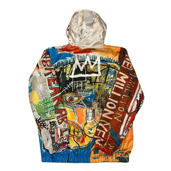 Members Only x Jean-Michel Basquiat Windbreaker Jacket Multicolor - Picture 2 of 2